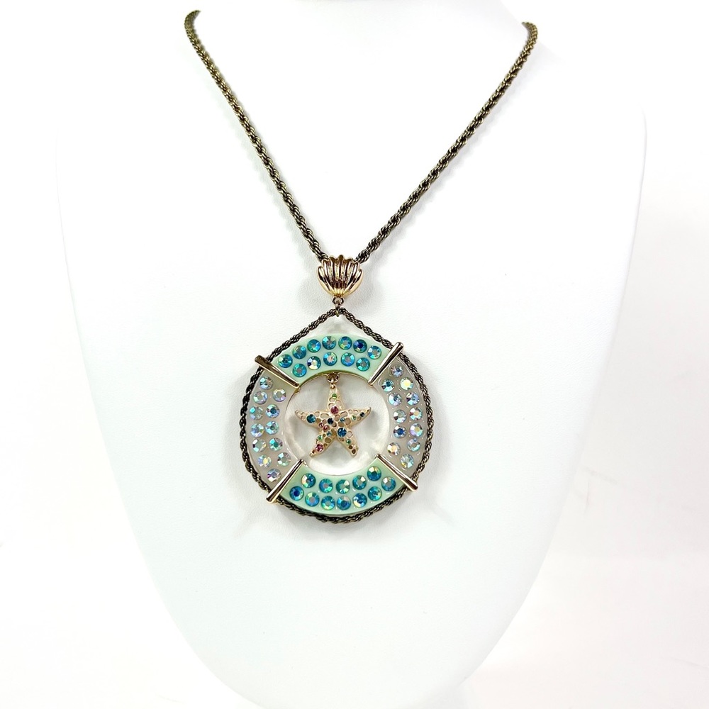 NEW Betsey Johnson Lifesaver Crystal Starfish Cruise Control Necklace